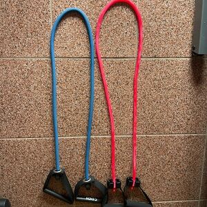 Resistance Tube Set with Handles - Blue & Pink